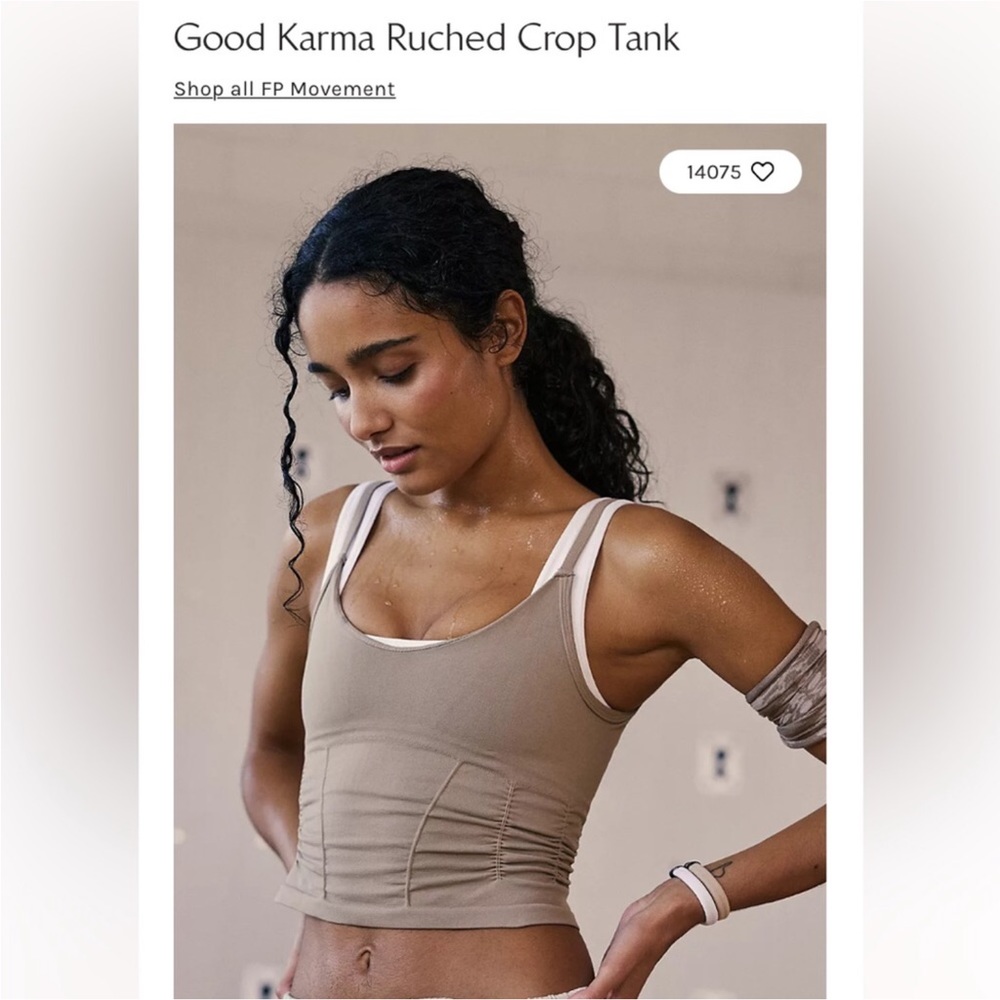 NWOT FP Movement Good Karma Ruched Crop Tank - Picture 3 of 8